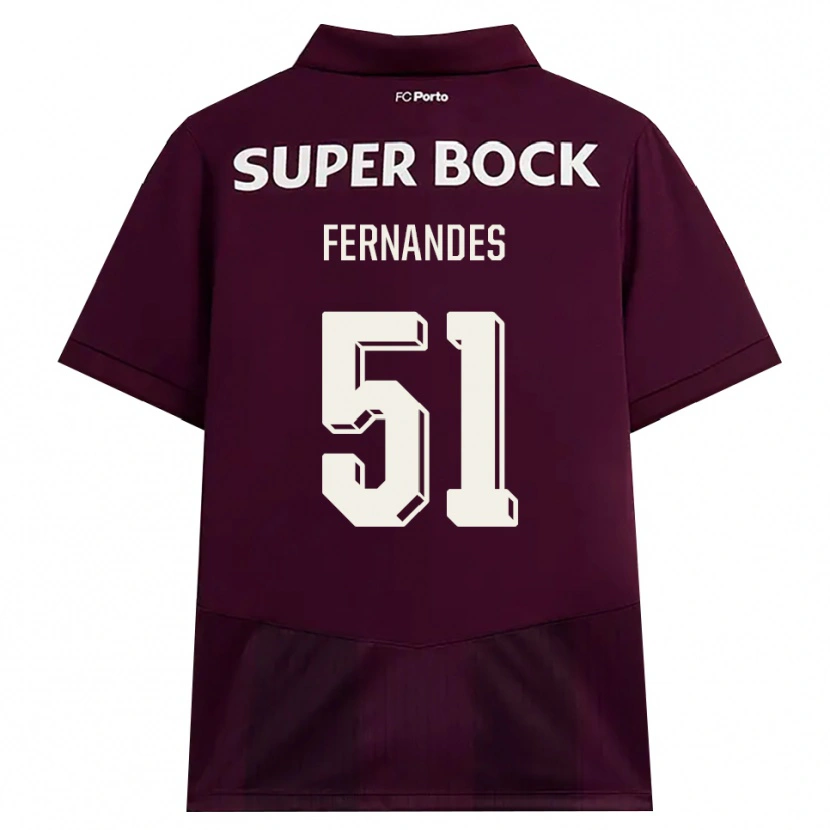 Danxen Mujer Camiseta Diogo Fernandes #51 Blanco Borgoña Blanco 2ª Equipación 2026/27 La Camisa