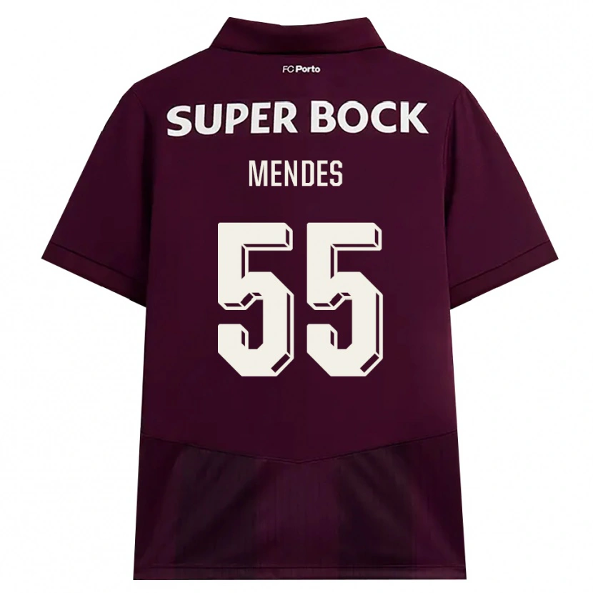 Danxen Mujer Camiseta Joao Mendes #55 Blanco Borgoña Blanco 2ª Equipación 2026/27 La Camisa