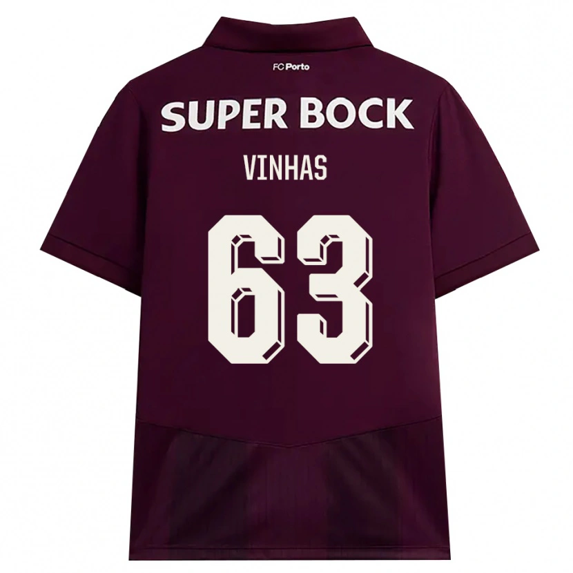 Danxen Mujer Camiseta David Vinhas #63 Blanco Borgoña Blanco 2ª Equipación 2026/27 La Camisa