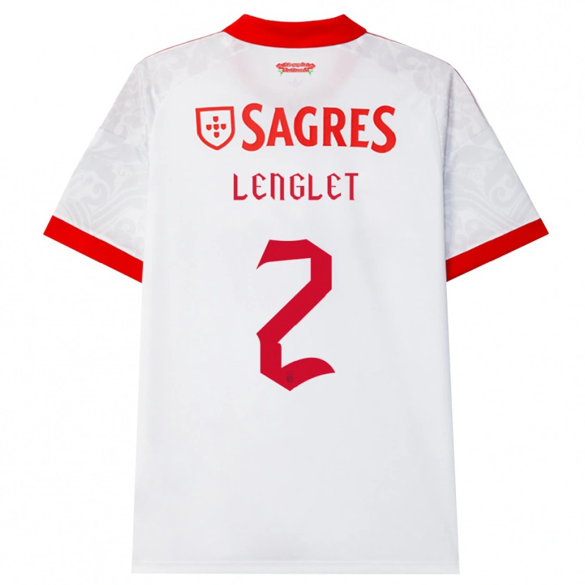Danxen Mujer Camiseta Clément Lenglet #2 Blanco Rojo Amarillo 2ª Equipación 2026/27 La Camisa