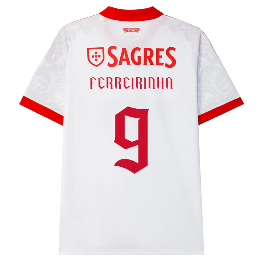 Danxen Mujer Camiseta Afonso Ferreirinha #9 Blanco Rojo Amarillo 2ª Equipación 2026/27 La Camisa