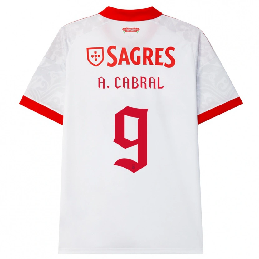 Danxen Mujer Camiseta Arthur Cabral #9 Blanco Rojo Amarillo 2ª Equipación 2026/27 La Camisa