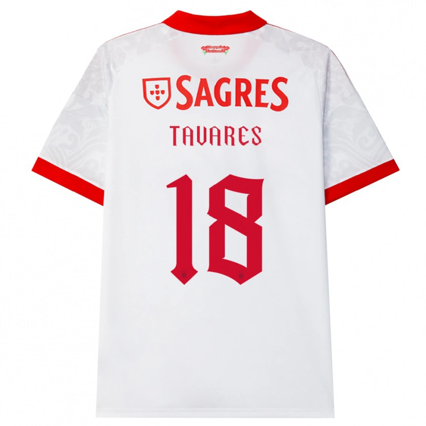Danxen Mujer Camiseta Leonardo Tavares #18 Blanco Rojo Amarillo 2ª Equipación 2026/27 La Camisa