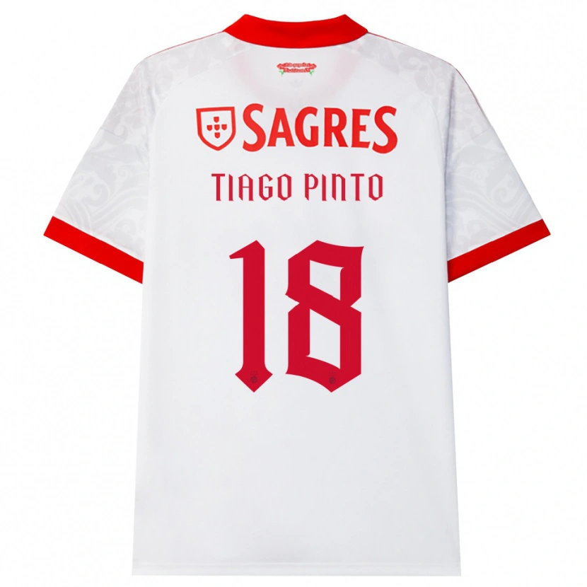 Danxen Mujer Camiseta Tiago Pinto #18 Blanco Rojo Amarillo 2ª Equipación 2026/27 La Camisa