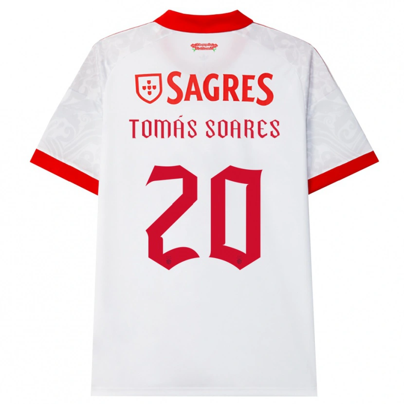 Danxen Mujer Camiseta Tomás Soares #20 Blanco Rojo Amarillo 2ª Equipación 2026/27 La Camisa