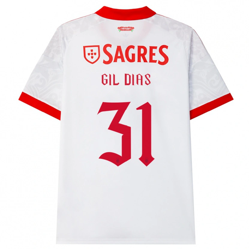Danxen Mujer Camiseta Gil Dias #31 Blanco Rojo Amarillo 2ª Equipación 2026/27 La Camisa