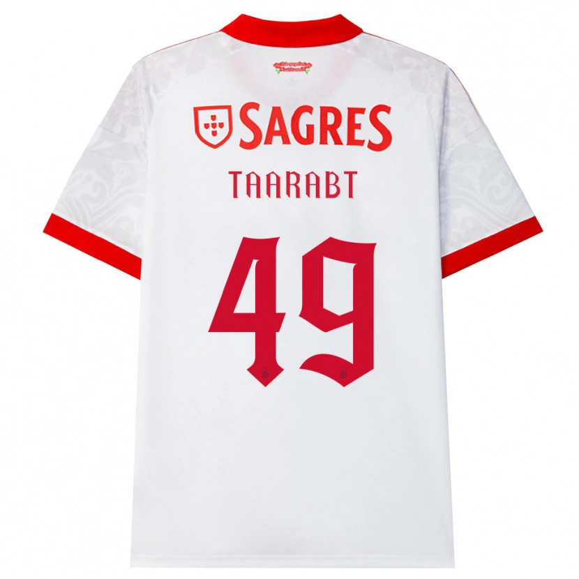 Danxen Mujer Camiseta Adel Taarabt #49 Blanco Rojo Amarillo 2ª Equipación 2026/27 La Camisa