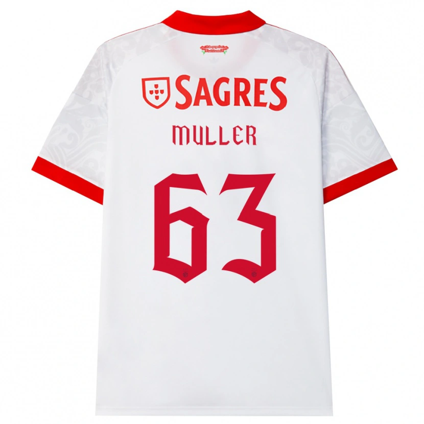 Danxen Mujer Camiseta José Müller #63 Blanco Rojo Amarillo 2ª Equipación 2026/27 La Camisa