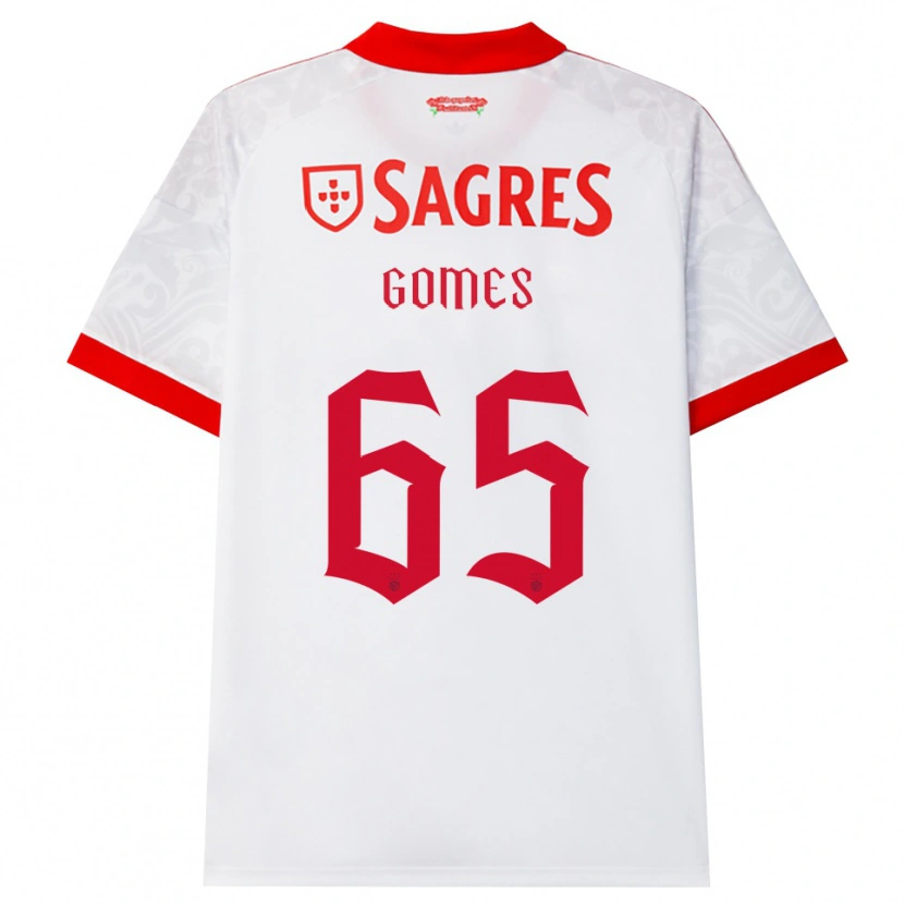 Danxen Mujer Camiseta André Gomes #65 Blanco Rojo Amarillo 2ª Equipación 2026/27 La Camisa