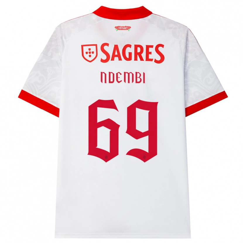 Danxen Mujer Camiseta Michée Ndembi #69 Blanco Rojo Amarillo 2ª Equipación 2026/27 La Camisa