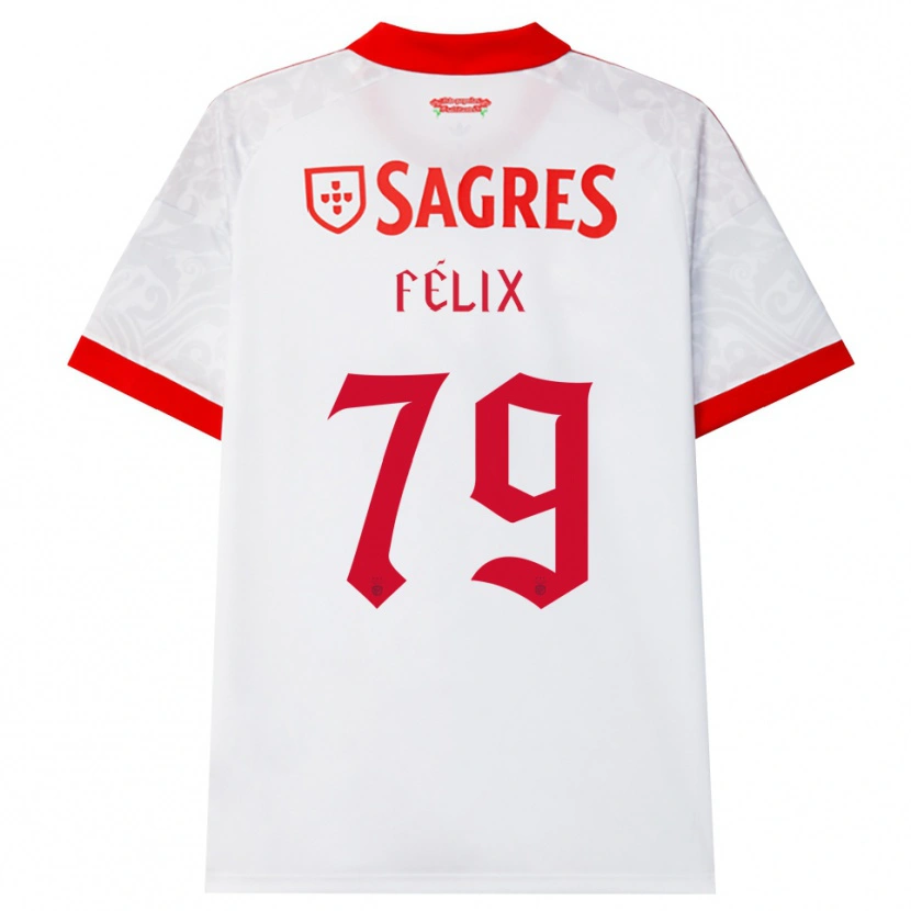 Danxen Mujer Camiseta Hugo Félix #79 Blanco Rojo Amarillo 2ª Equipación 2026/27 La Camisa