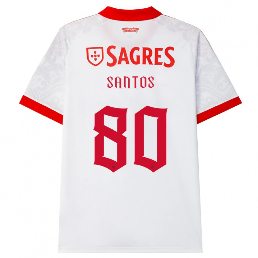 Danxen Mujer Camiseta Pedro Santos #80 Blanco Rojo Amarillo 2ª Equipación 2026/27 La Camisa