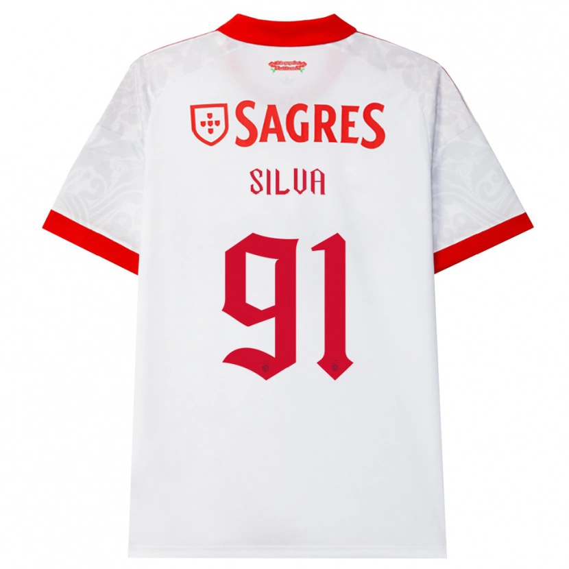 Danxen Mujer Camiseta Francisco Silva #91 Blanco Rojo Amarillo 2ª Equipación 2026/27 La Camisa