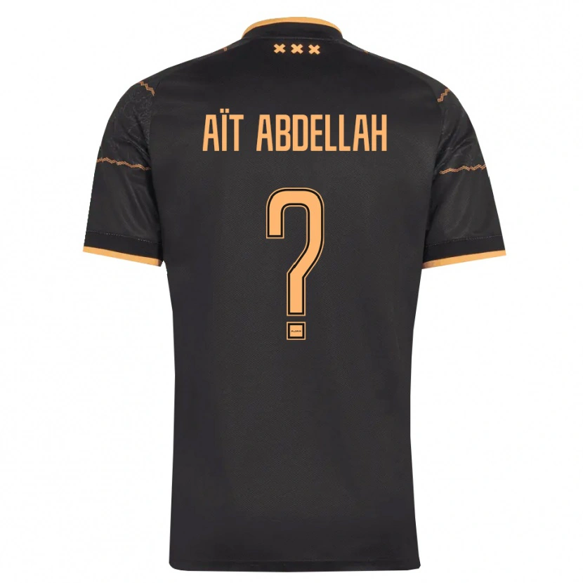 Danxen Mujer Camiseta Waleed Aït Abdellah #0 Negro Naranja 2ª Equipación 2026/27 La Camisa