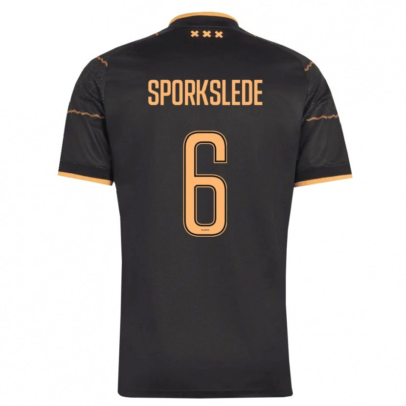 Danxen Mujer Camiseta Fabian Sporkslede #6 Negro Naranja 2ª Equipación 2026/27 La Camisa