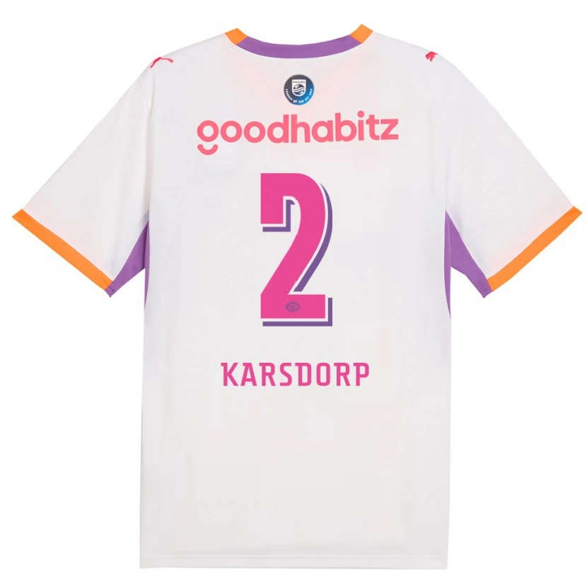 Danxen Mujer Camiseta Rick Karsdorp #2 Blanco Púrpura Naranja 2ª Equipación 2026/27 La Camisa