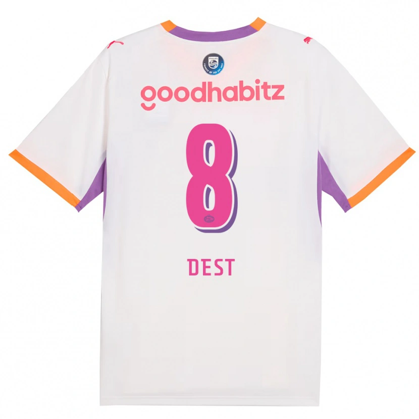 Danxen Mujer Camiseta Sergiño Dest #8 Blanco Púrpura Naranja 2ª Equipación 2026/27 La Camisa