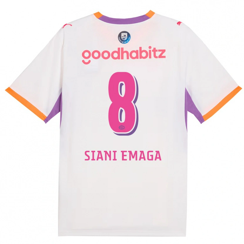 Danxen Mujer Camiseta Ezechiel Siani Emaga #8 Blanco Púrpura Naranja 2ª Equipación 2026/27 La Camisa