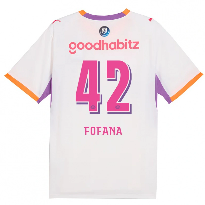 Danxen Mujer Camiseta Fode Fofana #42 Blanco Púrpura Naranja 2ª Equipación 2026/27 La Camisa