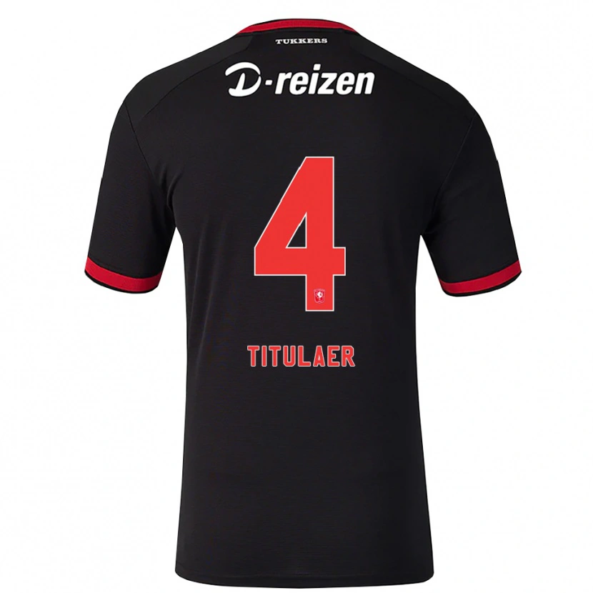 Danxen Mujer Camiseta Björn Titulaer #4 Rojo Blanco Negro 2ª Equipación 2026/27 La Camisa