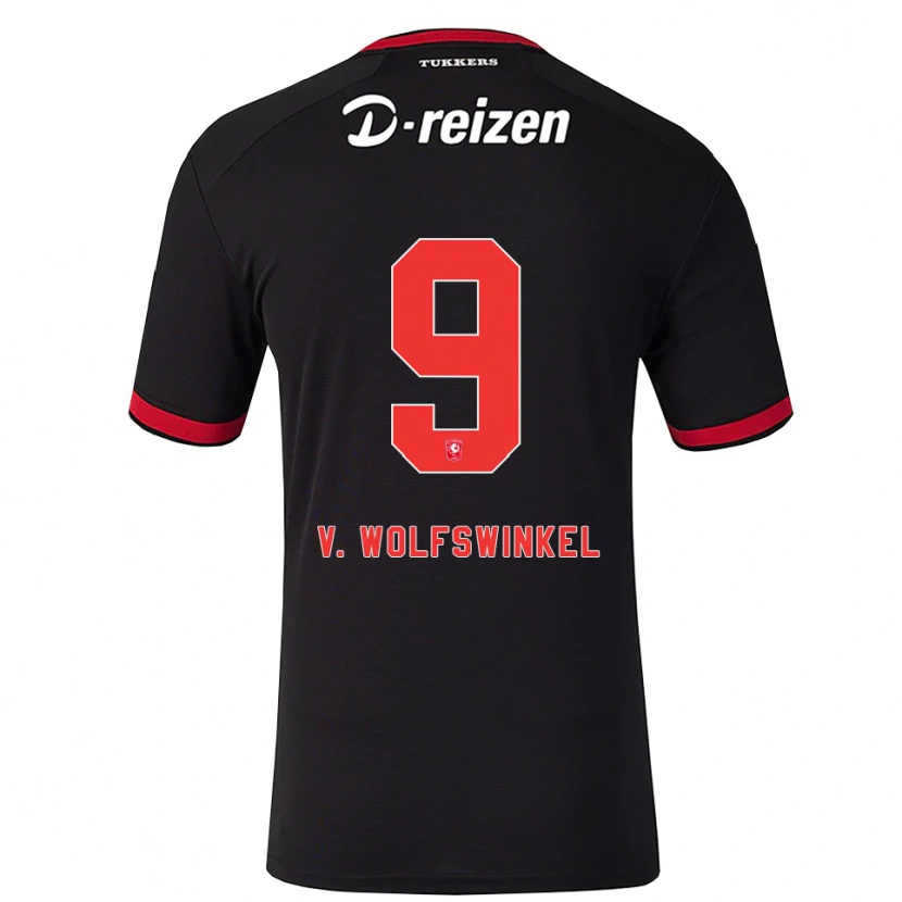 Danxen Mujer Camiseta Ricky Van Wolfswinkel #9 Rojo Blanco Negro 2ª Equipación 2026/27 La Camisa
