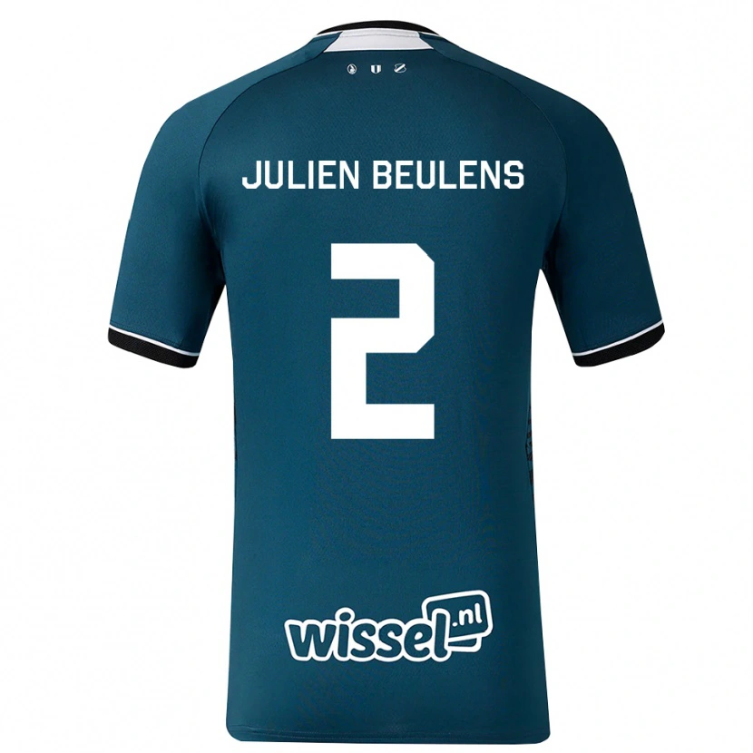 Danxen Mujer Camiseta Julien Beulens #2 Grisardodarkslategray Blanco 2ª Equipación 2026/27 La Camisa