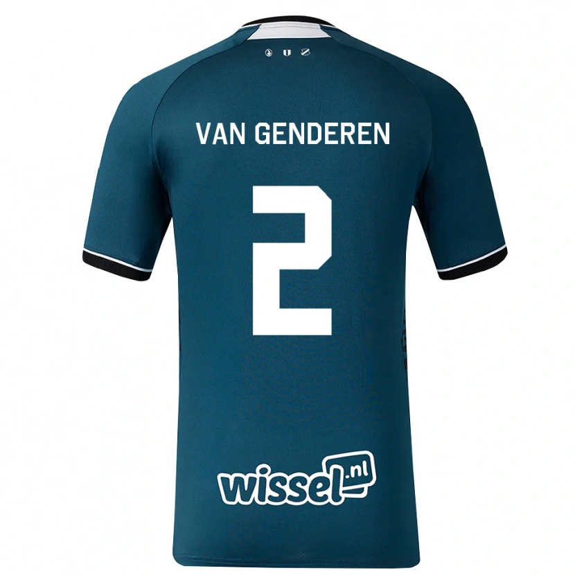 Danxen Mujer Camiseta Juliën Van Genderen #2 Grisardodarkslategray Blanco 2ª Equipación 2026/27 La Camisa