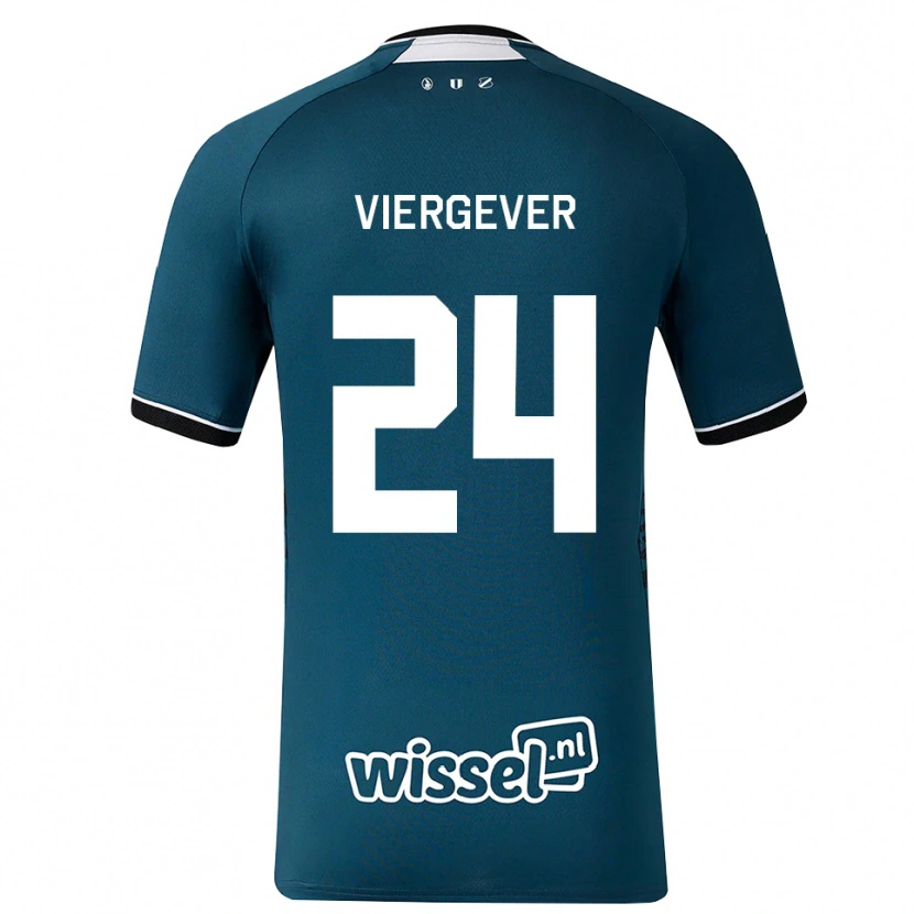 Danxen Mujer Camiseta Nick Viergever #24 Grisardodarkslategray Blanco 2ª Equipación 2026/27 La Camisa