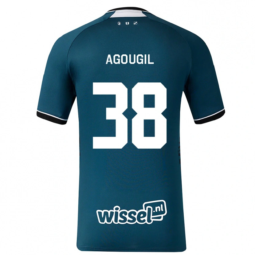 Danxen Mujer Camiseta Oualid Agougil #38 Grisardodarkslategray Blanco 2ª Equipación 2026/27 La Camisa