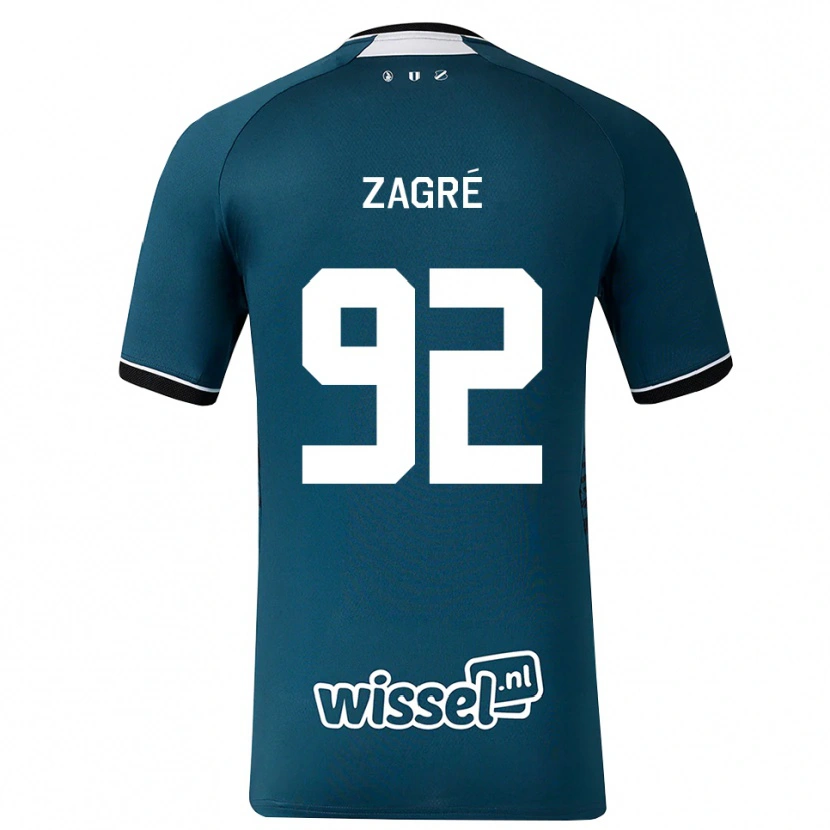 Danxen Mujer Camiseta Arthur Zagré #92 Grisardodarkslategray Blanco 2ª Equipación 2026/27 La Camisa