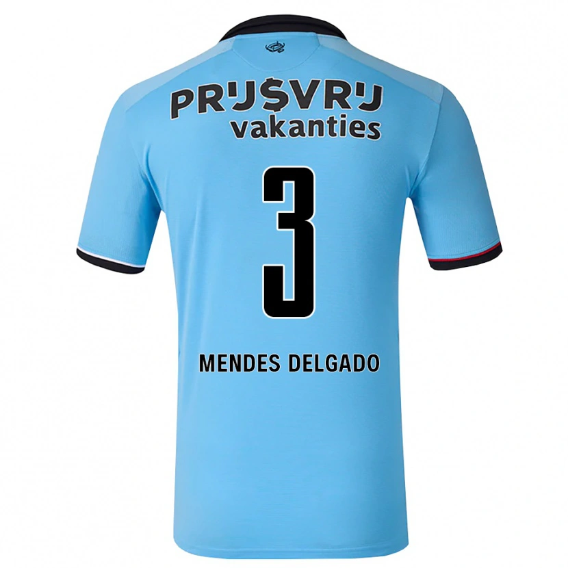 Danxen Mujer Camiseta Nestly Mendes Delgado #3 Azulcieloprofundo Negro Rojo 2ª Equipación 2026/27 La Camisa