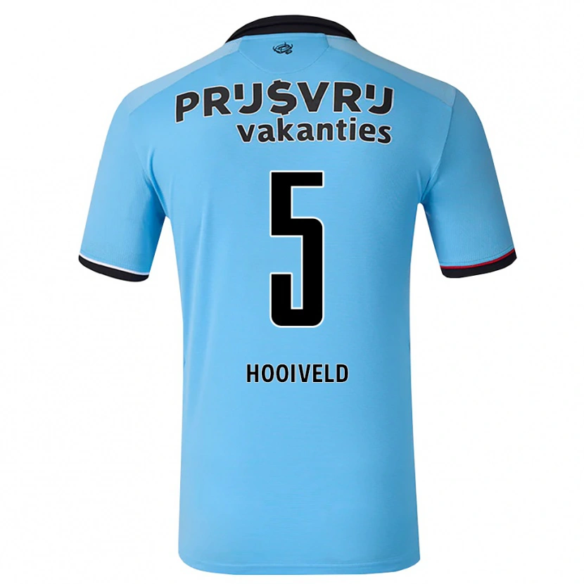 Danxen Mujer Camiseta Dean Hooiveld #5 Azulcieloprofundo Negro Rojo 2ª Equipación 2026/27 La Camisa