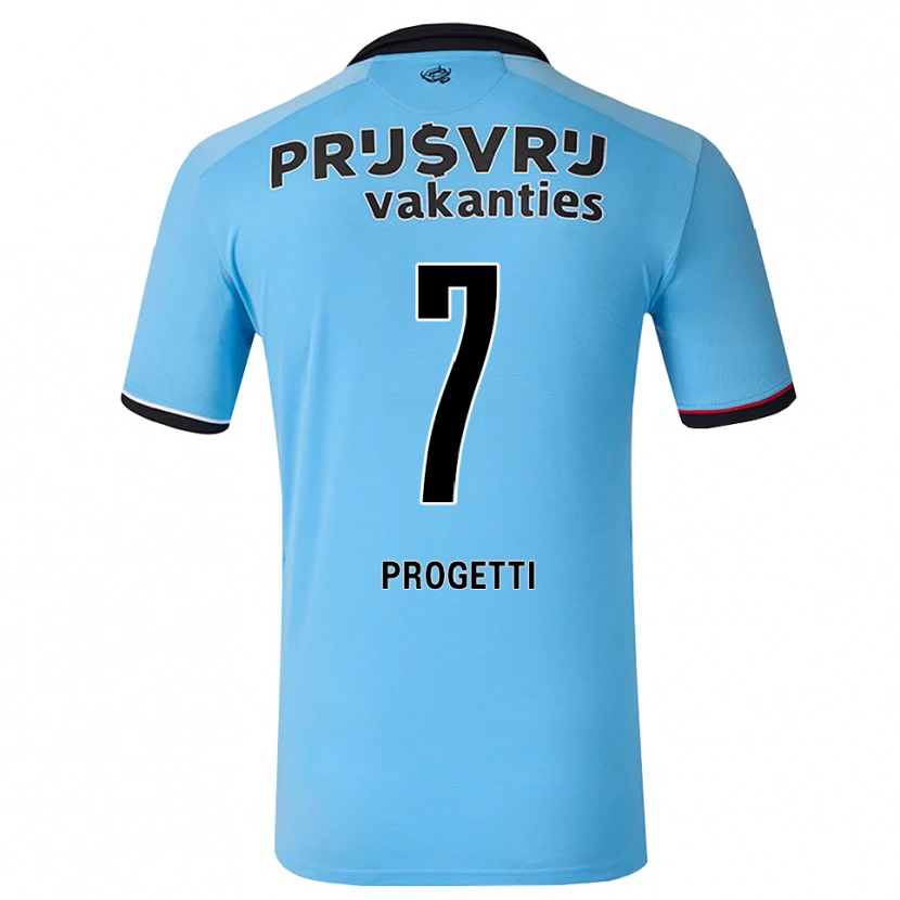 Danxen Mujer Camiseta Vinícius Progetti #7 Azulcieloprofundo Negro Rojo 2ª Equipación 2026/27 La Camisa