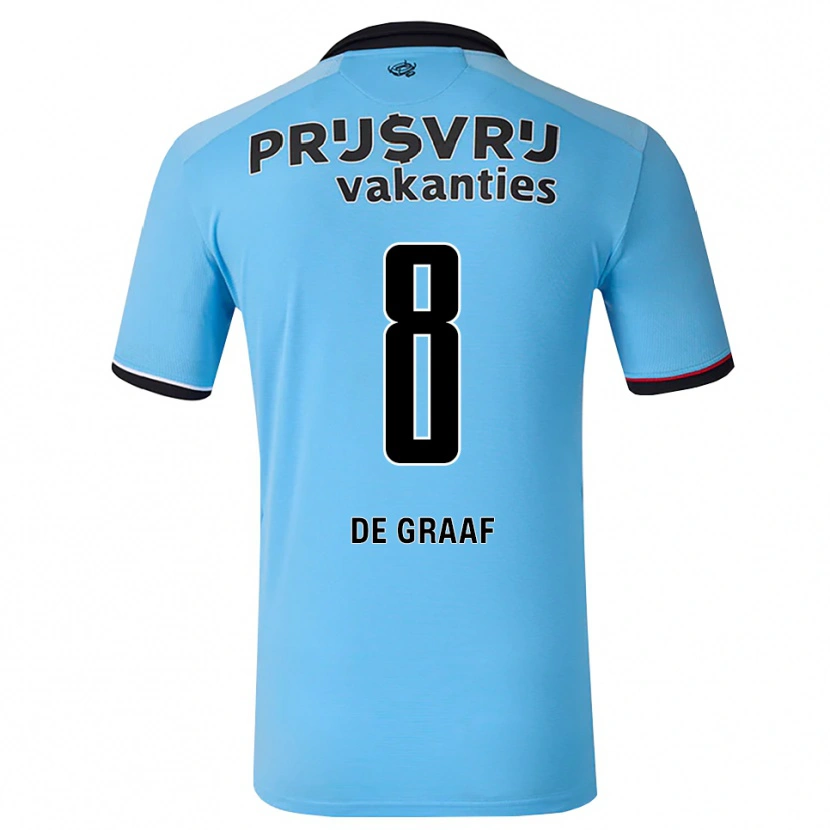 Danxen Mujer Camiseta Esmee De Graaf #8 Azulcieloprofundo Negro Rojo 2ª Equipación 2026/27 La Camisa