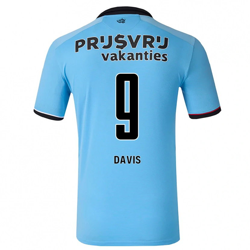 Danxen Mujer Camiseta Kevin Davis #9 Azulcieloprofundo Negro Rojo 2ª Equipación 2026/27 La Camisa