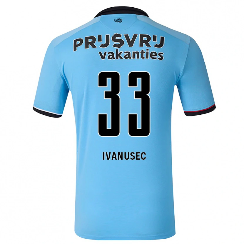 Danxen Mujer Camiseta Luka Ivanušec #33 Azulcieloprofundo Negro Rojo 2ª Equipación 2026/27 La Camisa
