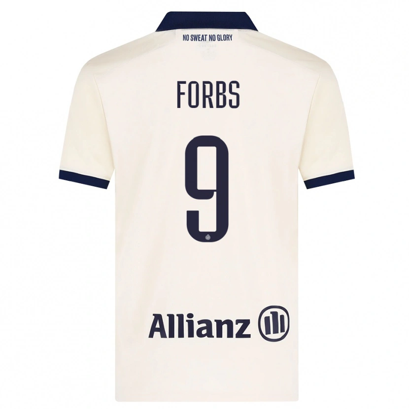 Danxen Mujer Camiseta Carlos Forbs #9 Beige Negro 2ª Equipación 2026/27 La Camisa