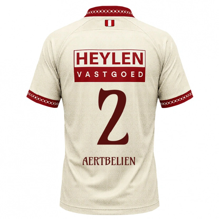 Danxen Mujer Camiseta Lukas Aertbeliën #2 Beige Rojo 2ª Equipación 2026/27 La Camisa