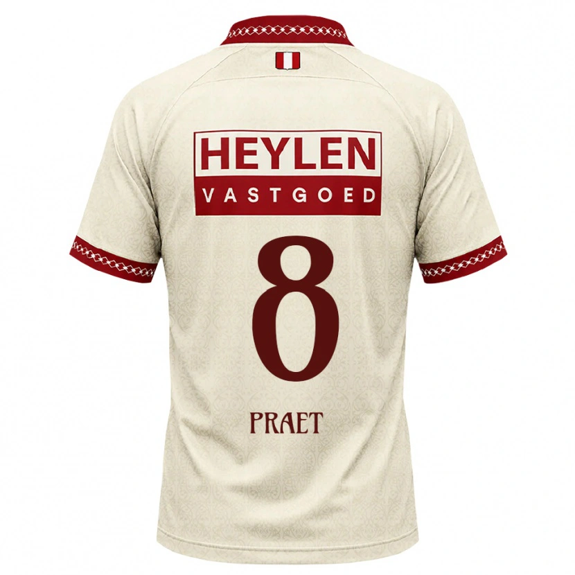 Danxen Mujer Camiseta Dennis Praet #8 Beige Rojo 2ª Equipación 2026/27 La Camisa