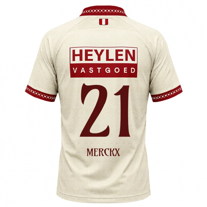 Danxen Mujer Camiseta Matti Merckx #21 Beige Rojo 2ª Equipación 2026/27 La Camisa
