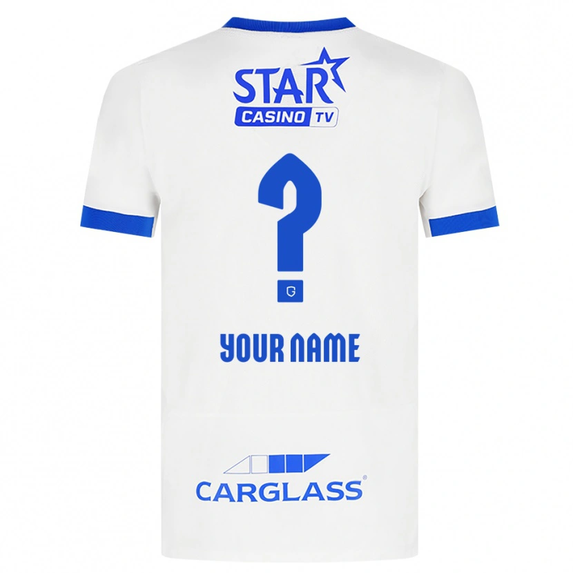 Danxen Mujer Camiseta Su Nombre #0 Blanco Azul 2ª Equipación 2026/27 La Camisa