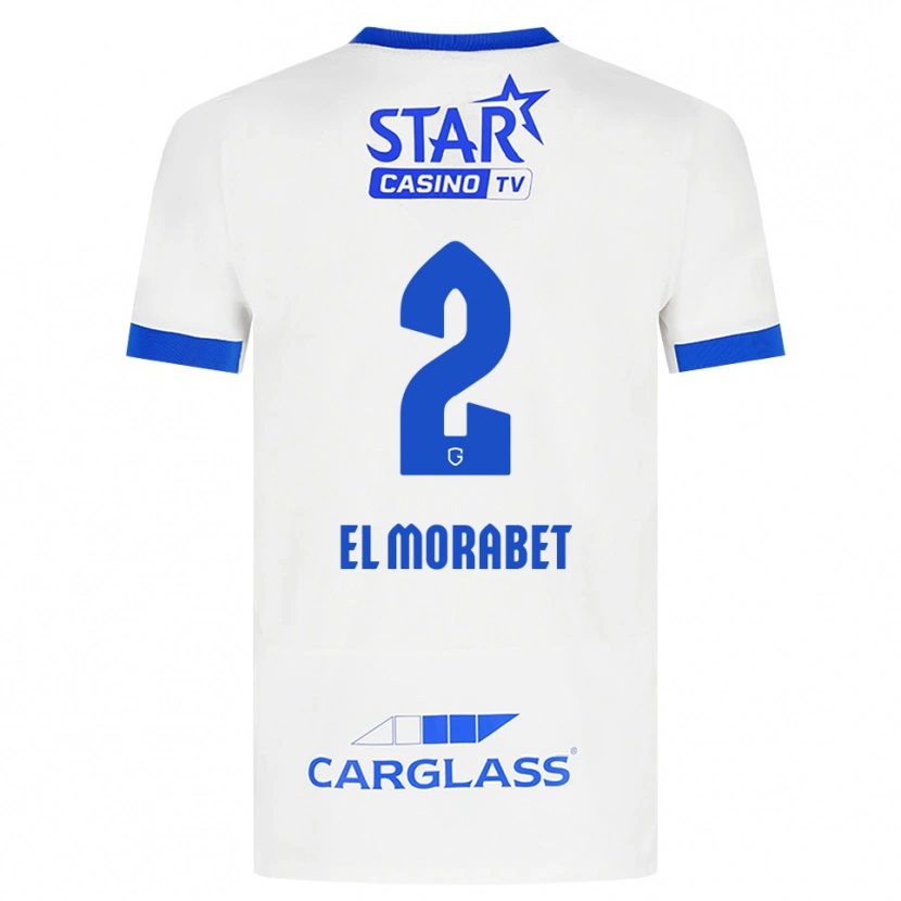Danxen Mujer Camiseta Sami El Morabet #2 Blanco Azul 2ª Equipación 2026/27 La Camisa