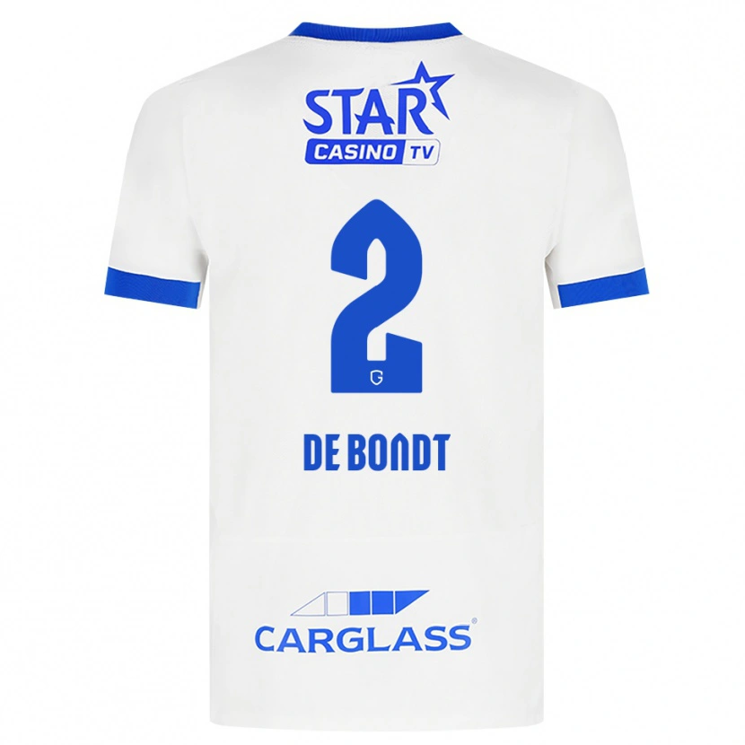 Danxen Mujer Camiseta Marith De Bondt #2 Blanco Azul 2ª Equipación 2026/27 La Camisa