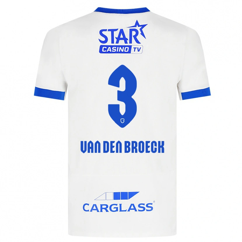 Danxen Mujer Camiseta Kobe Van Den Broeck #3 Blanco Azul 2ª Equipación 2026/27 La Camisa