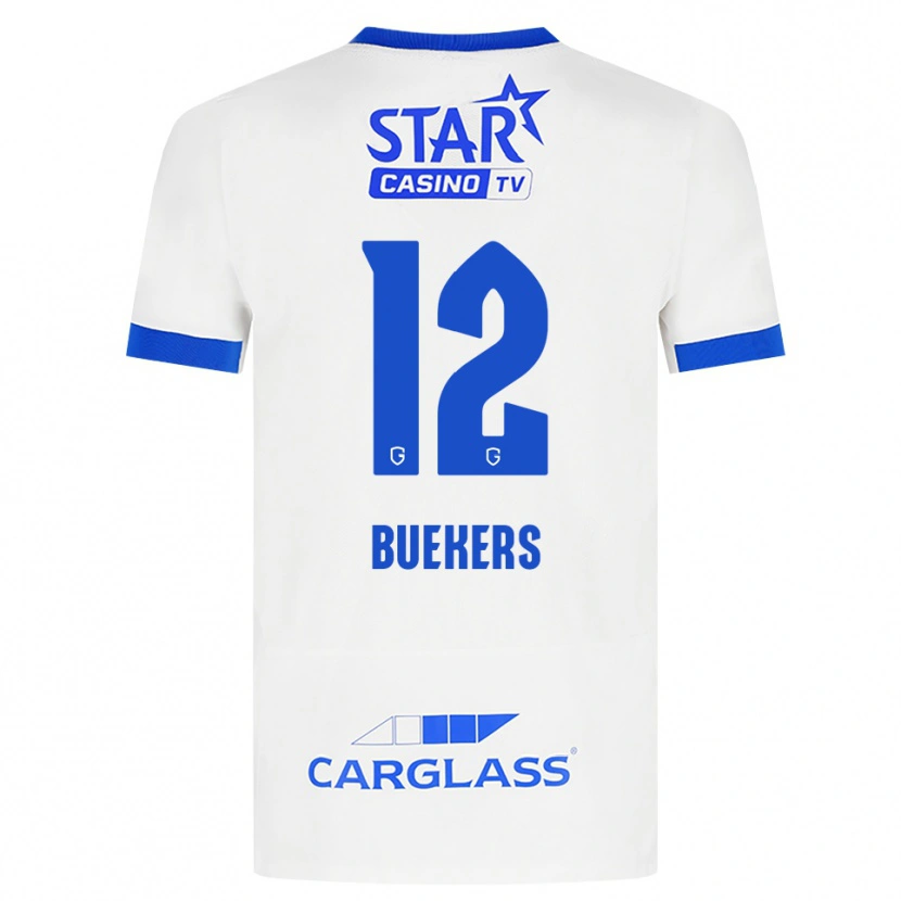 Danxen Mujer Camiseta Maxime Buekers #12 Blanco Azul 2ª Equipación 2026/27 La Camisa