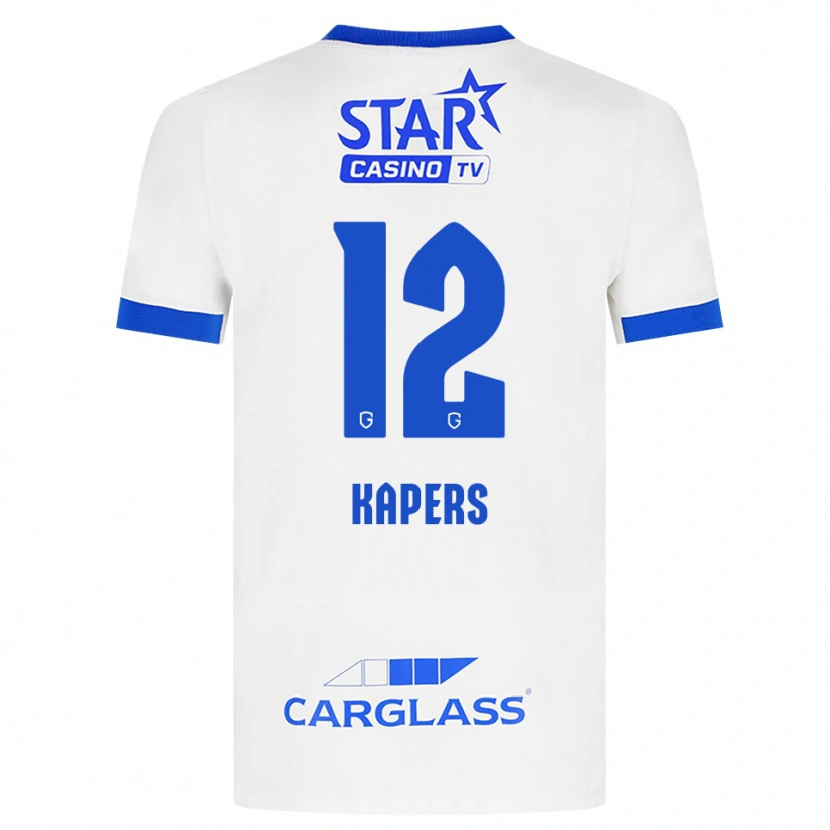 Danxen Mujer Camiseta Wout Kapers #12 Blanco Azul 2ª Equipación 2026/27 La Camisa