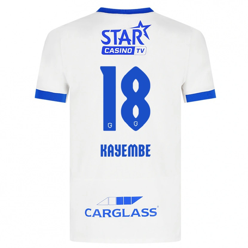 Danxen Mujer Camiseta Joris Kayembe #18 Blanco Azul 2ª Equipación 2026/27 La Camisa