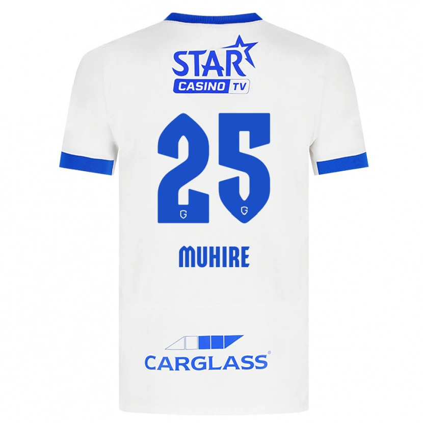 Danxen Mujer Camiseta Ian-Confiance Muhire #25 Blanco Azul 2ª Equipación 2026/27 La Camisa