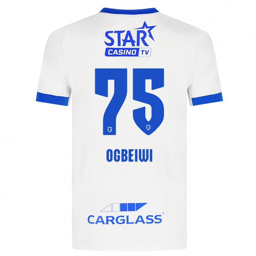 Danxen Mujer Camiseta Precious Ogbeiwi #75 Blanco Azul 2ª Equipación 2026/27 La Camisa