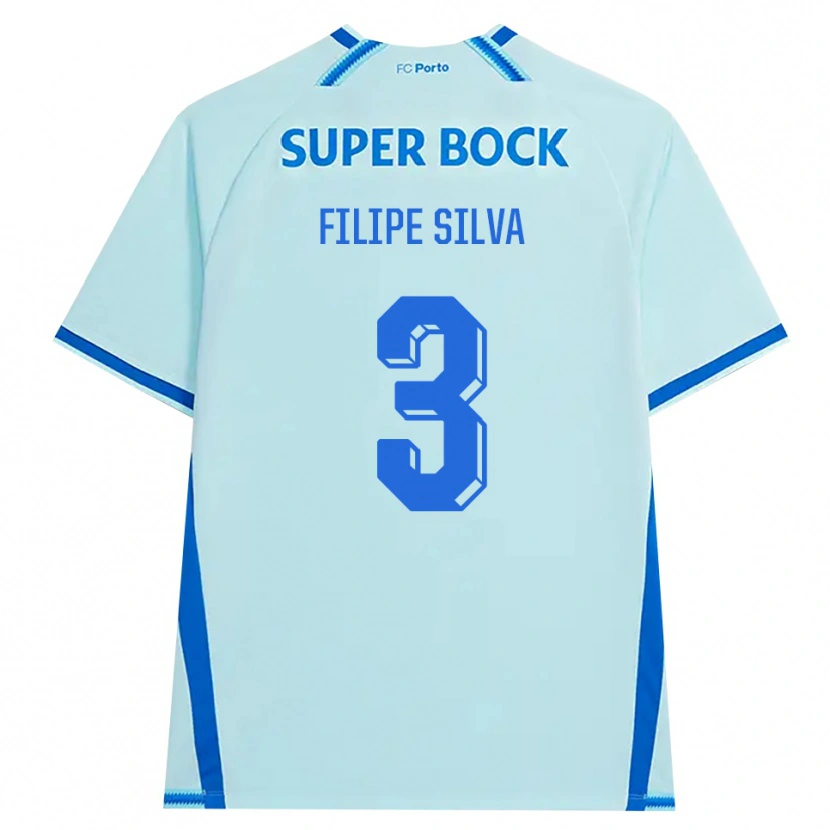 Danxen Mujer Camiseta Filipe Silva #3 Cianclaro Azul Equipación Tercera 2026/27 La Camisa